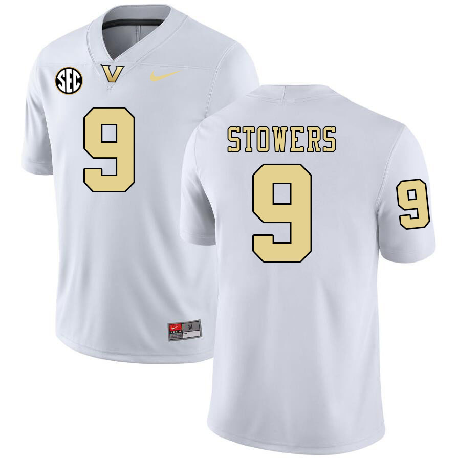 Eli Stowers Jersey,Vanderbilt Commodores #9 Eli Stowers Football Jersey,Uniforms-White 2024